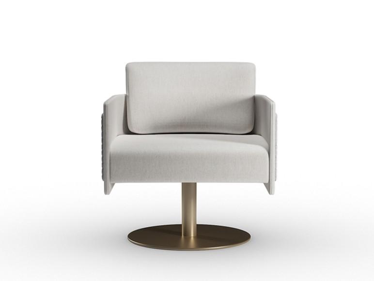 AMET Swivel fabric armchair with armrests