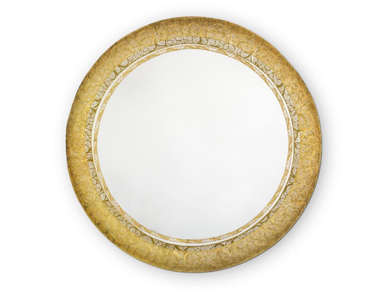RING FILIGREE Round framed wall-mounted mirror