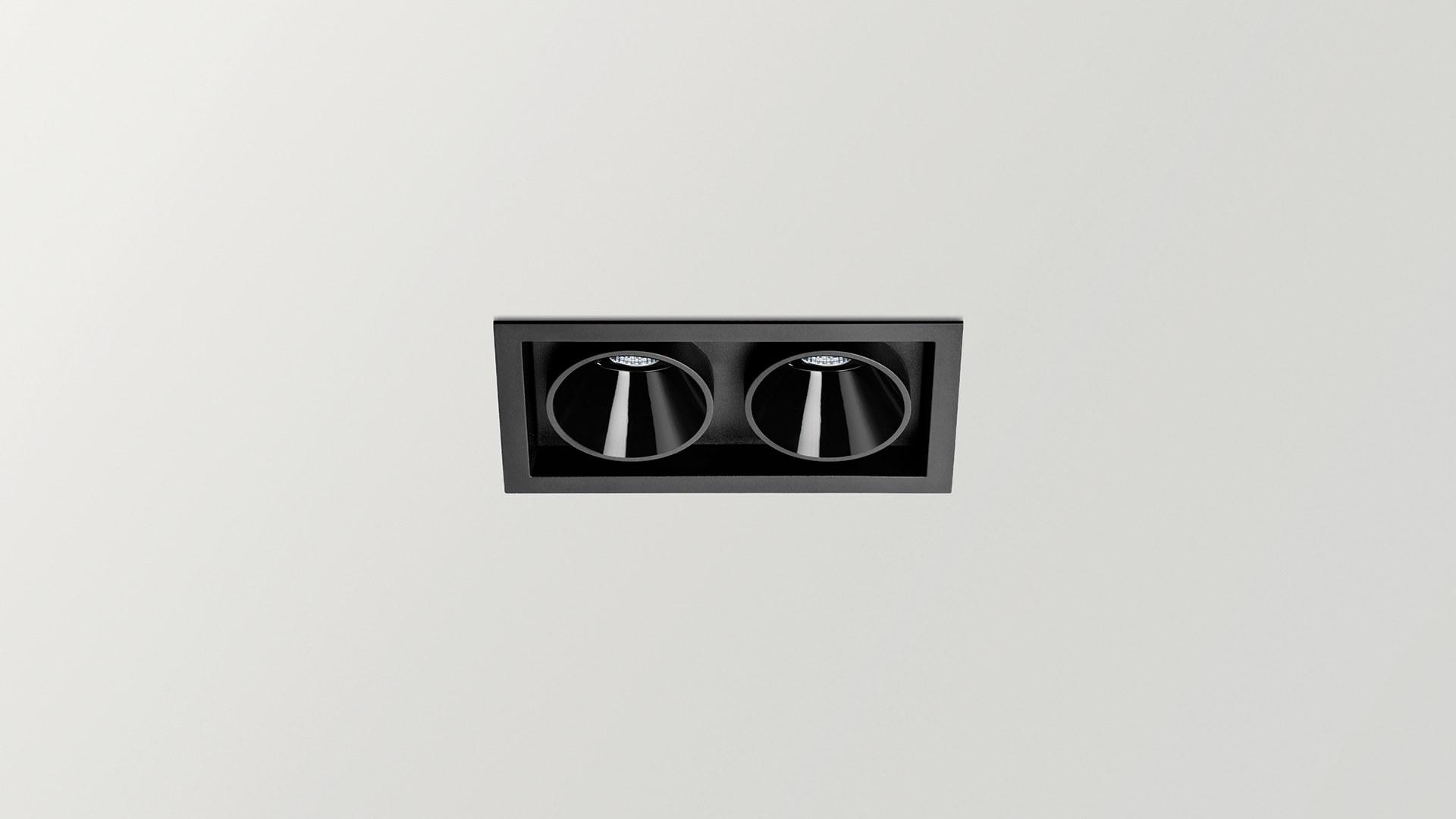 BLACK FOSTER ASYMMETRIC RECESSED 2 LED multiple recessed aluminium spotlight