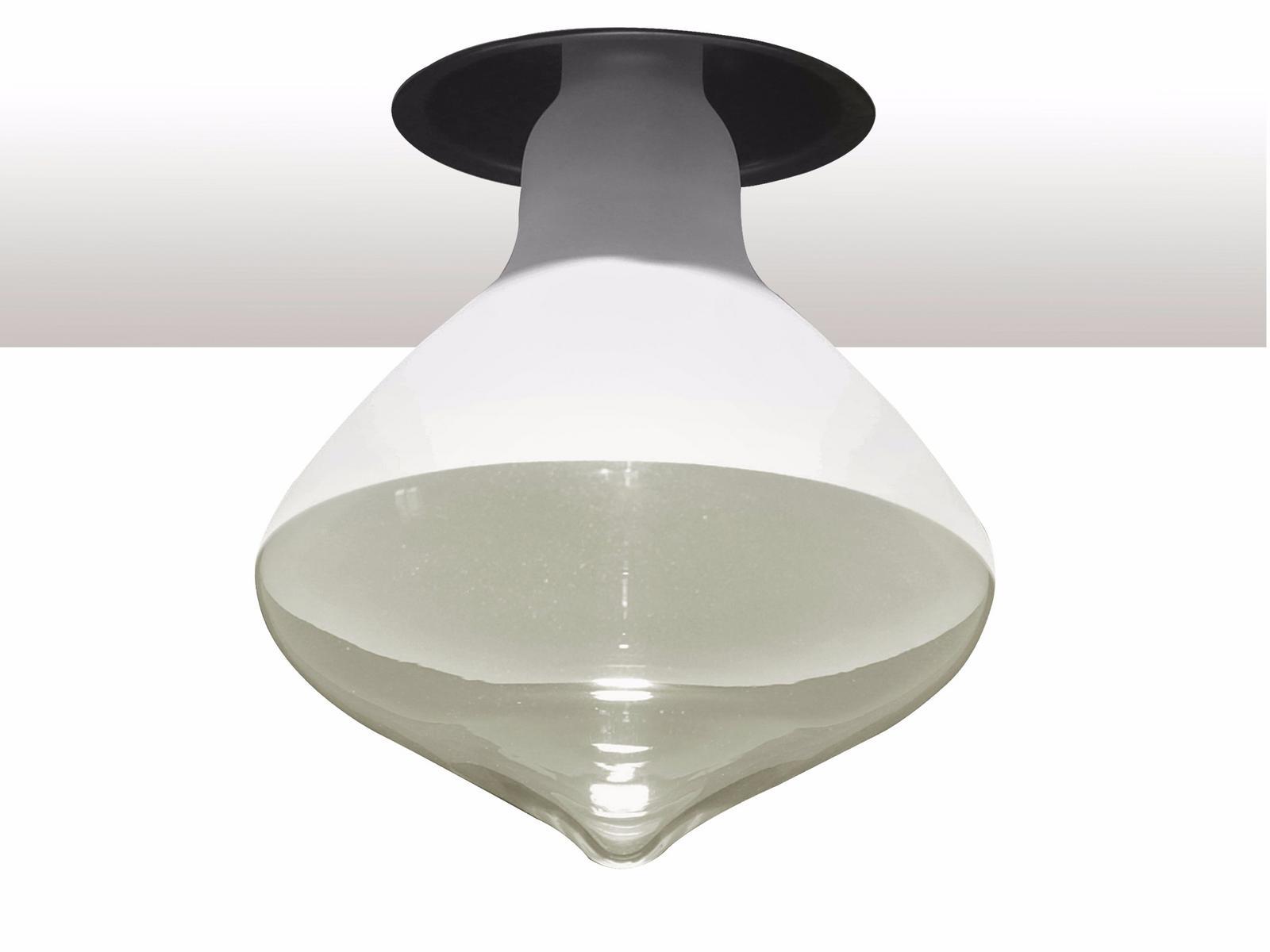 MAKEUP LED satin glass ceiling lamp