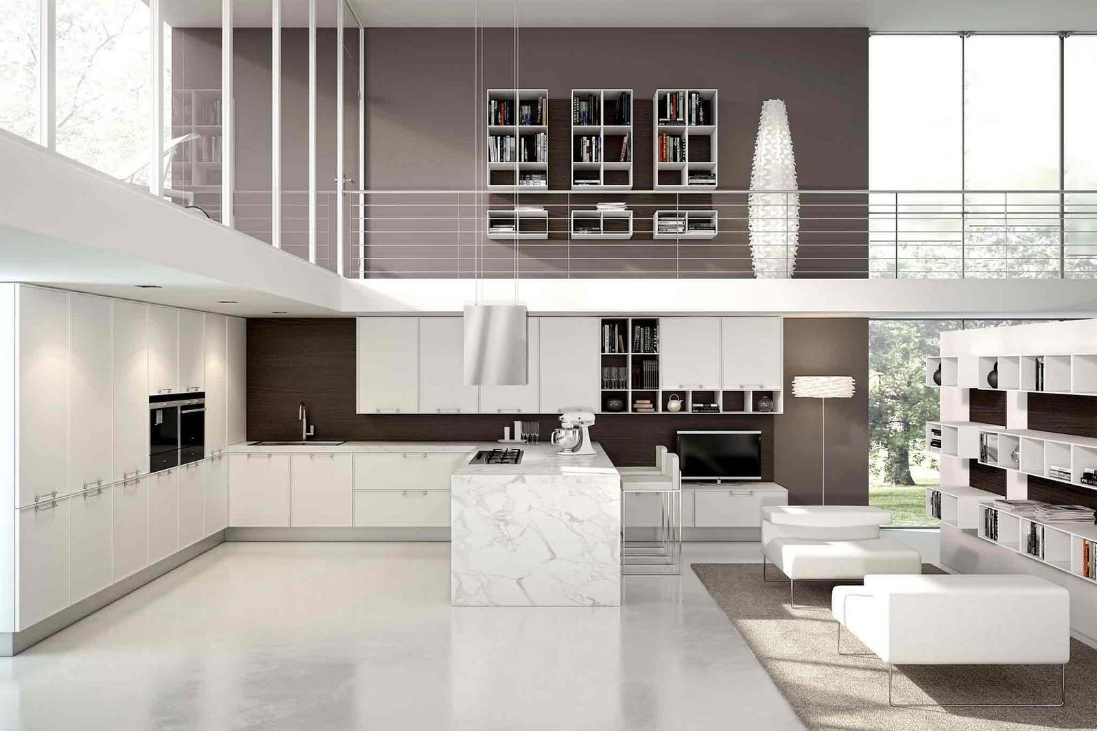 Lacquered kitchen with handles Aster Cucine Avenue