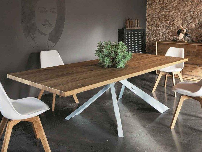 PARIGI ROVERE + METAL Rectangular oak dining table