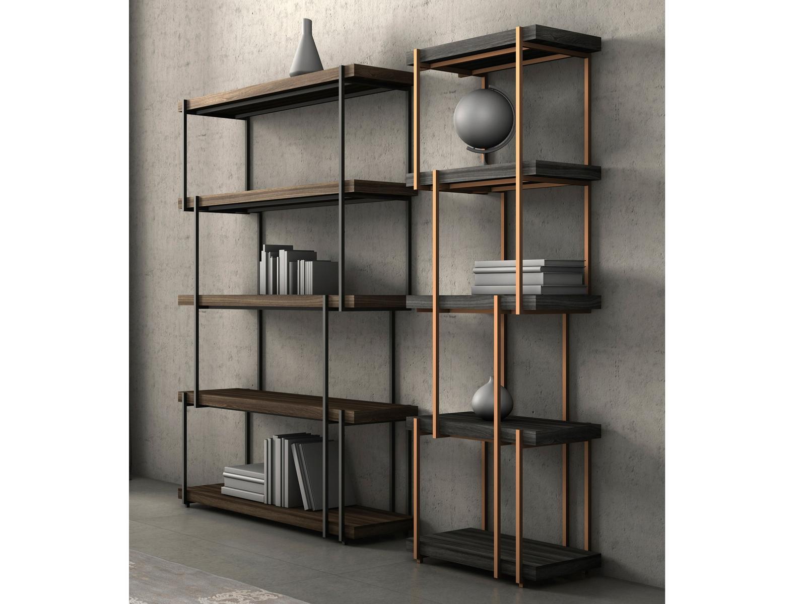 RAIN Open double-sided wooden bookcase