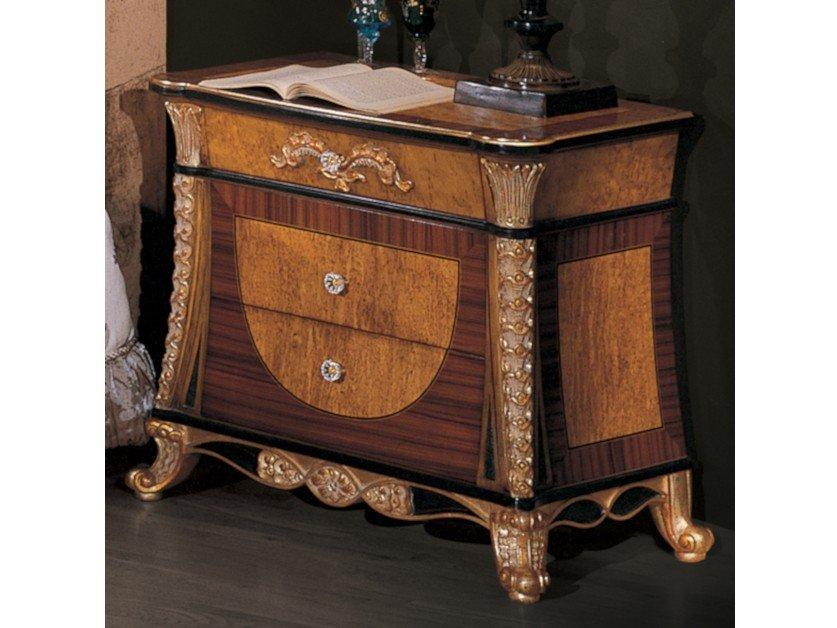 3131 Rectangular wooden bedside table with drawers