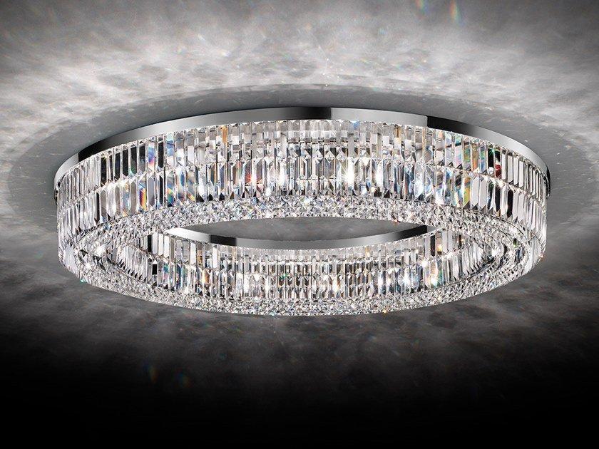 IMPERO & DECO VE 760 PL RD Incandescent metal ceiling lamp with crystals