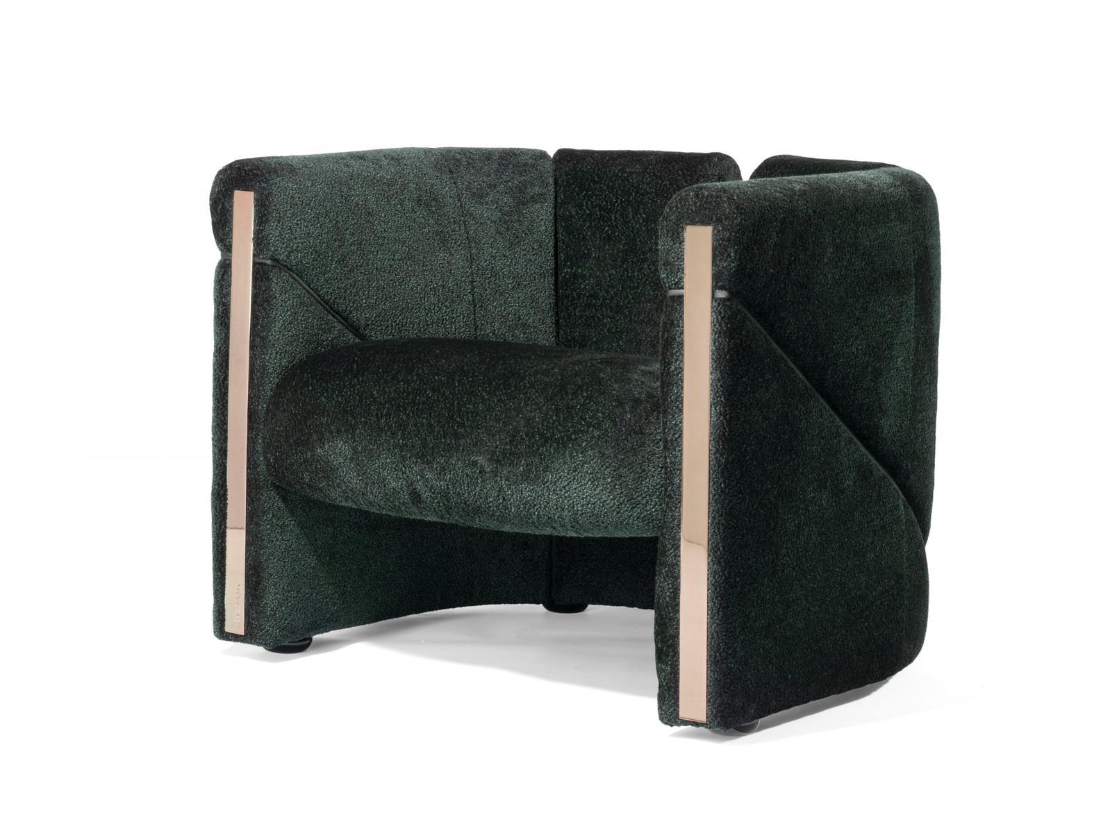 PETRA Upholstered fabric armchair with armrests