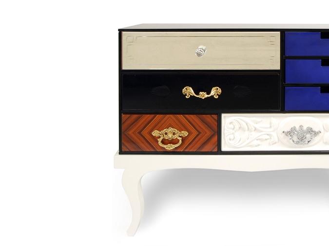 SOHO Rectangular rosewood bedside table with drawers