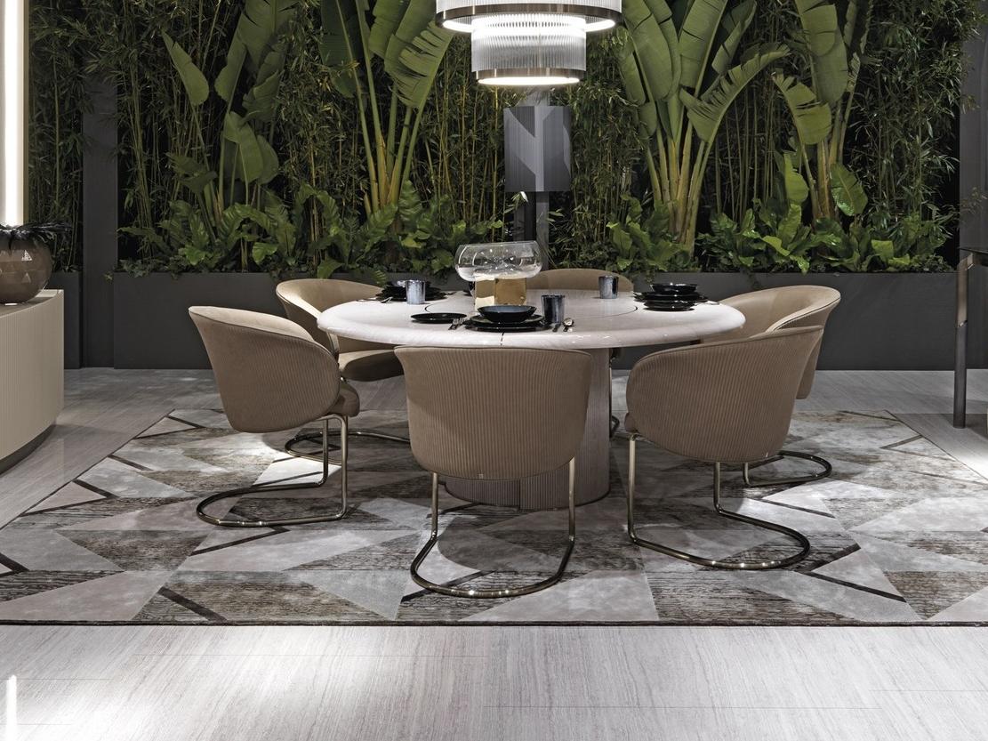OPERA Round wooden table with Lazy Susan