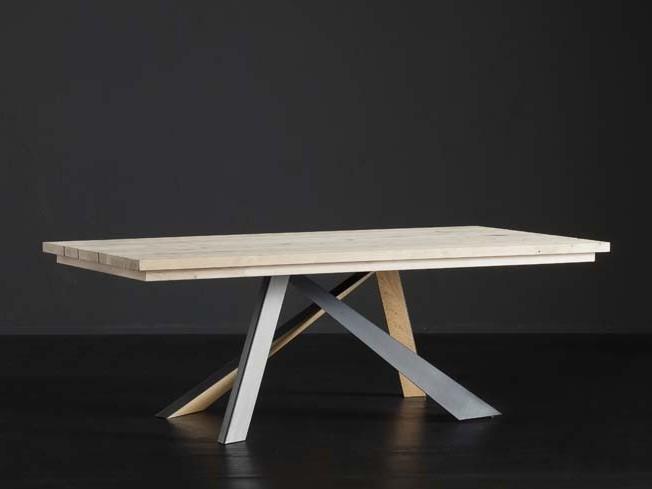 MADRID + METAL/LEGNO Rectangular wooden dining table