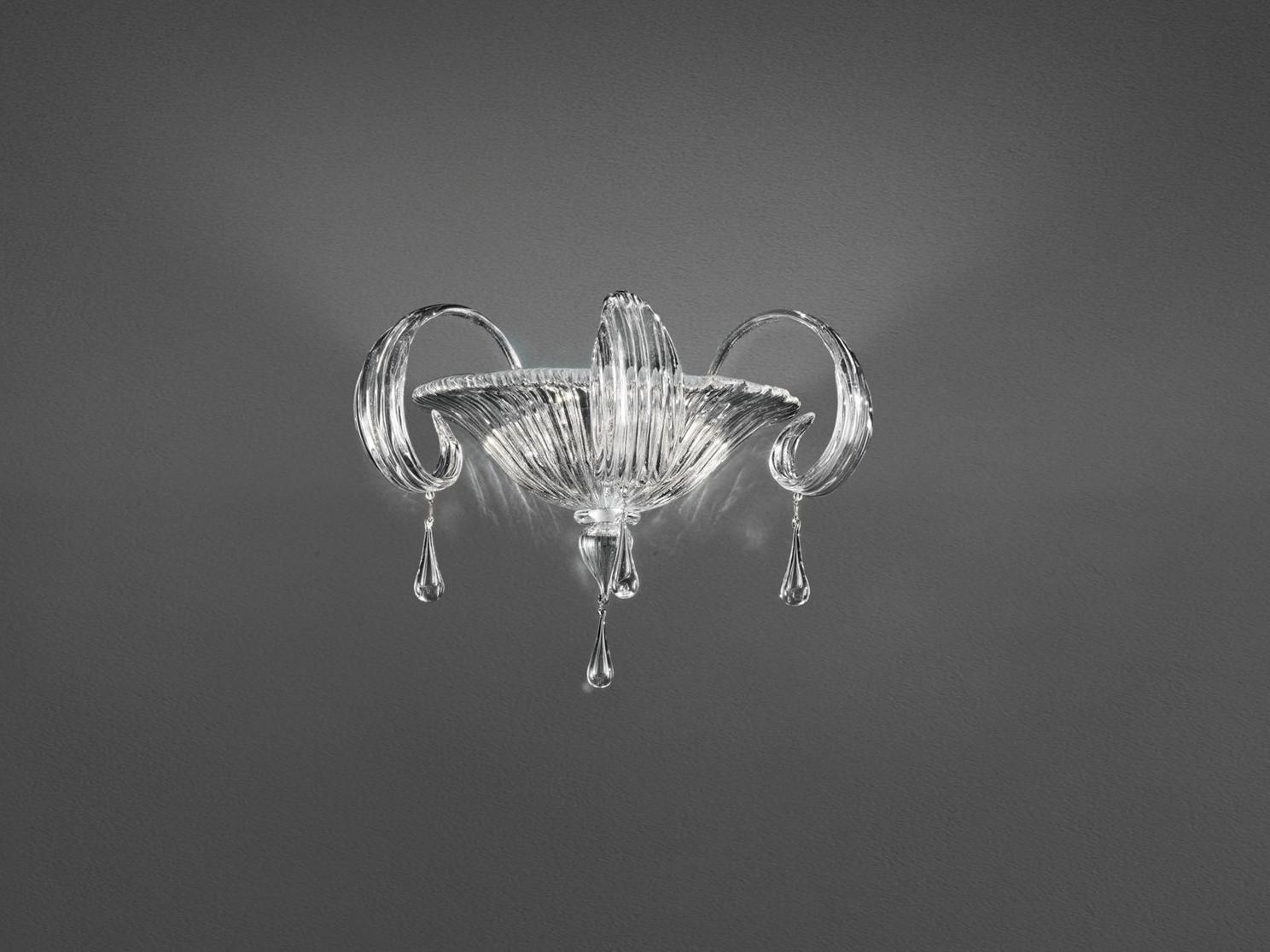 MOLIN Blown glass wall light with crystals