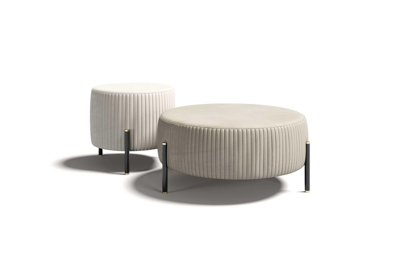 TOULOUSE .60 Upholstered round fabric pouf