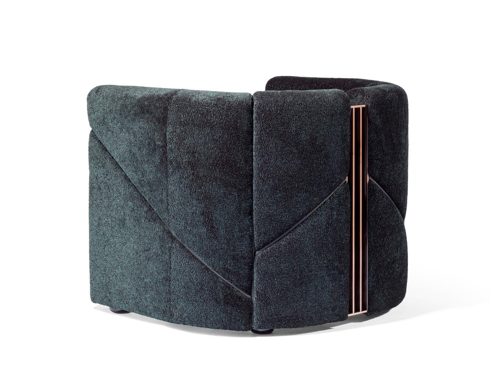 PETRA Upholstered fabric armchair with armrests