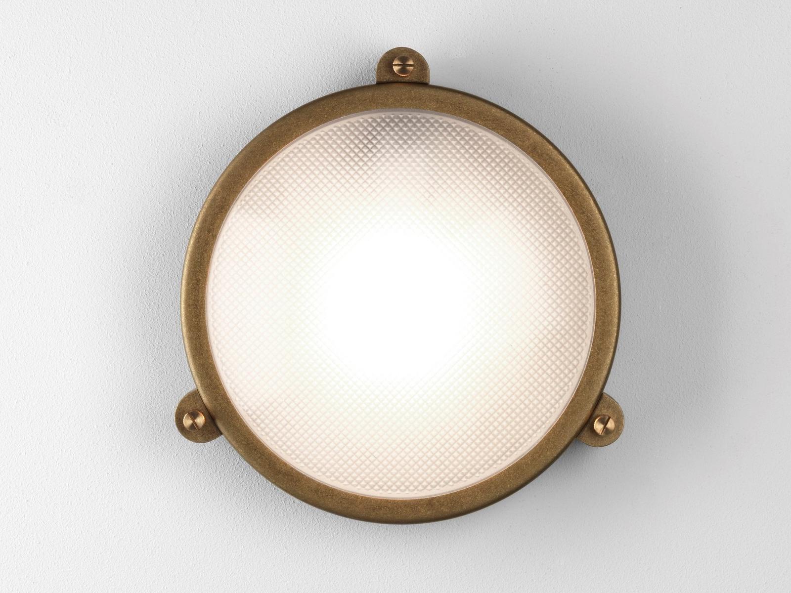 MALIBU LED outdoor wall lamp in brass and glass