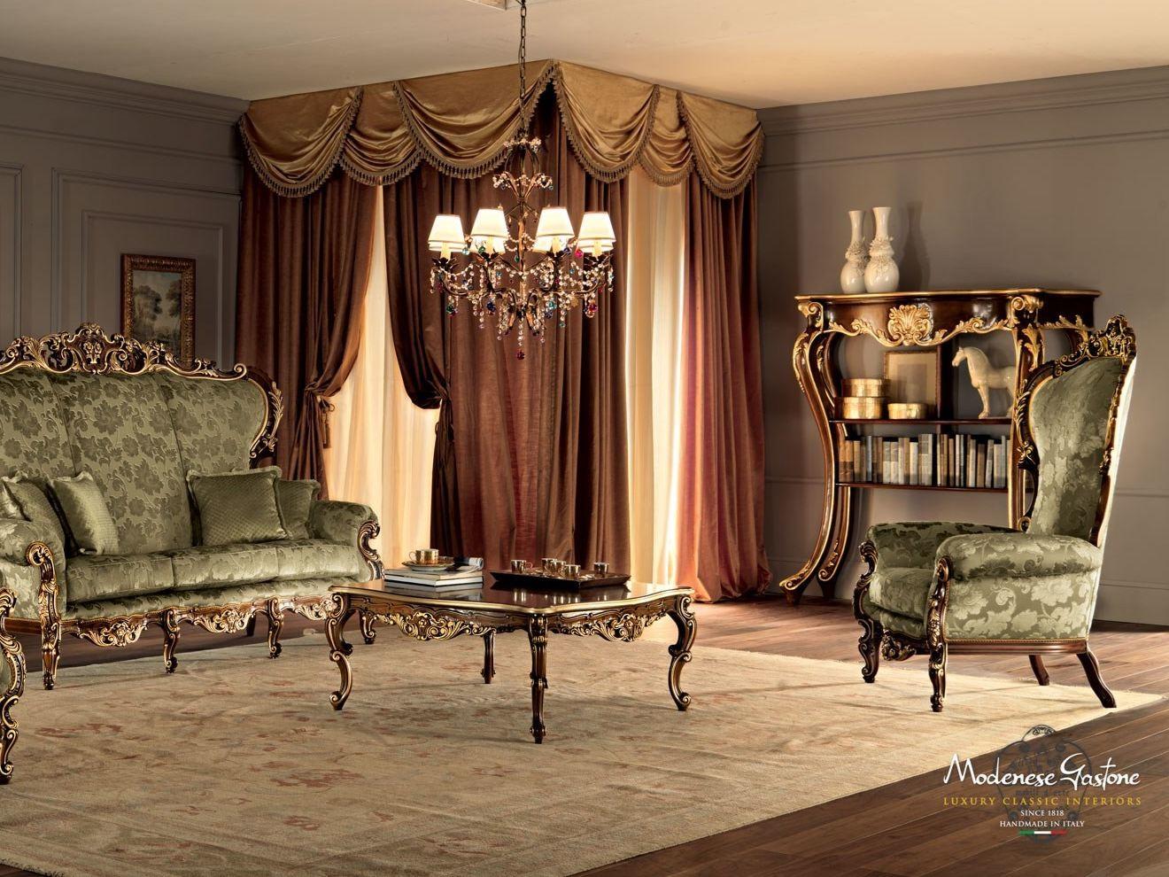 11421 Upholstered fabric armchair with armrests