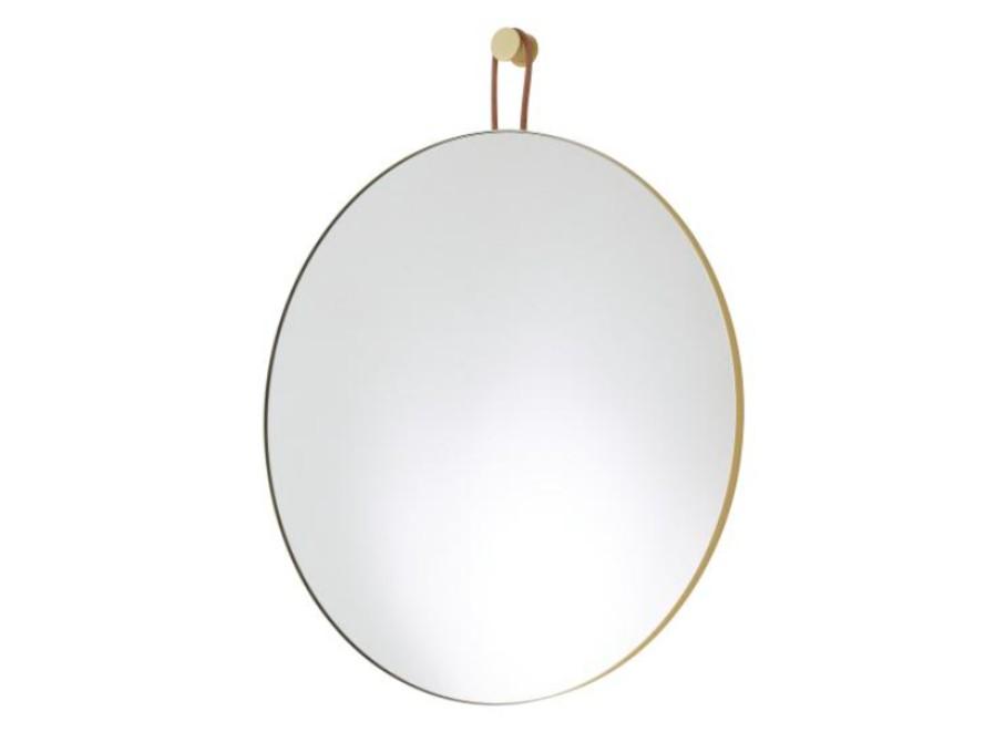 SPERL Round framed wall-mounted glass and steel mirror