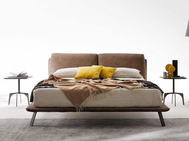 KAHANA Upholstered leather double bed