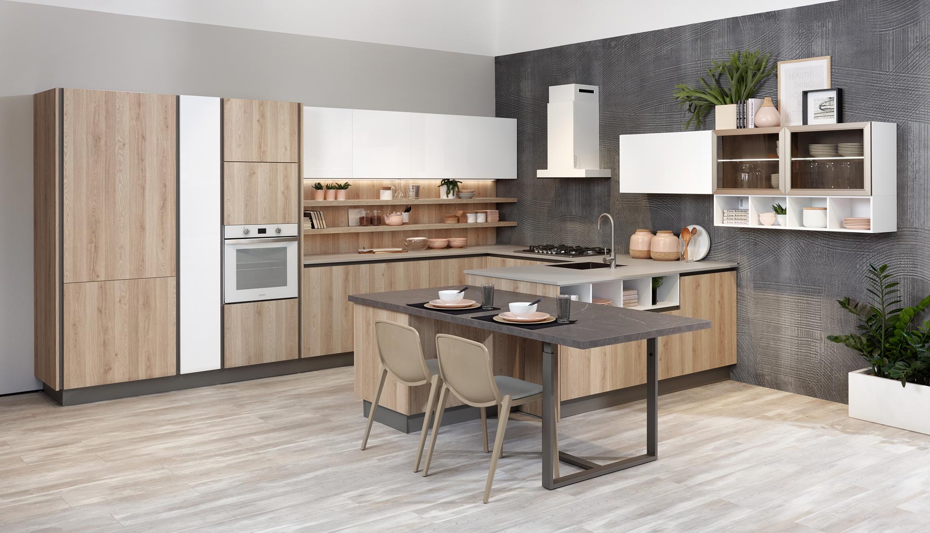 Veneer kitchen without handles Creo kitchens Tablet