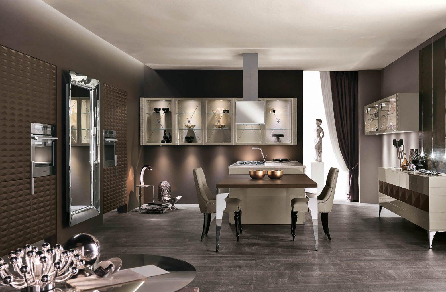 Lacquered kitchen with integrated handles Aster Cucine Luxury Glam