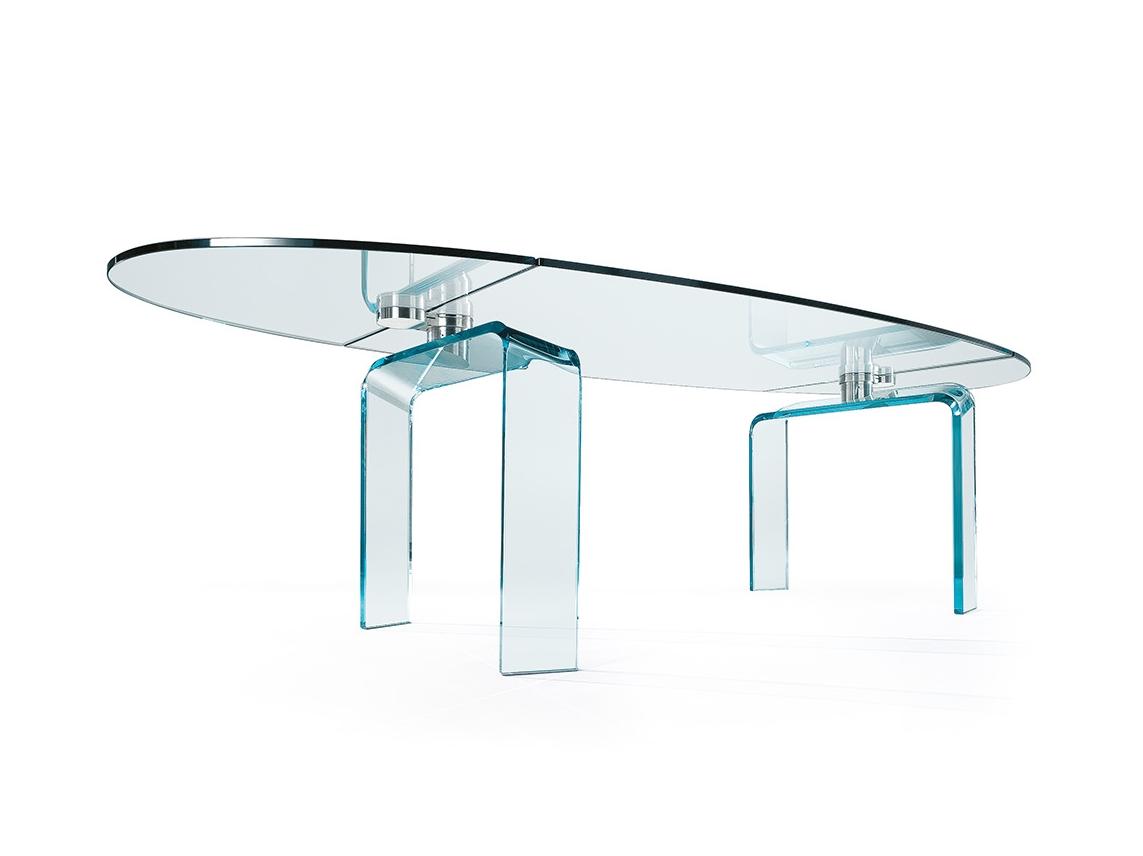 POLICLETO Oval glass dining table