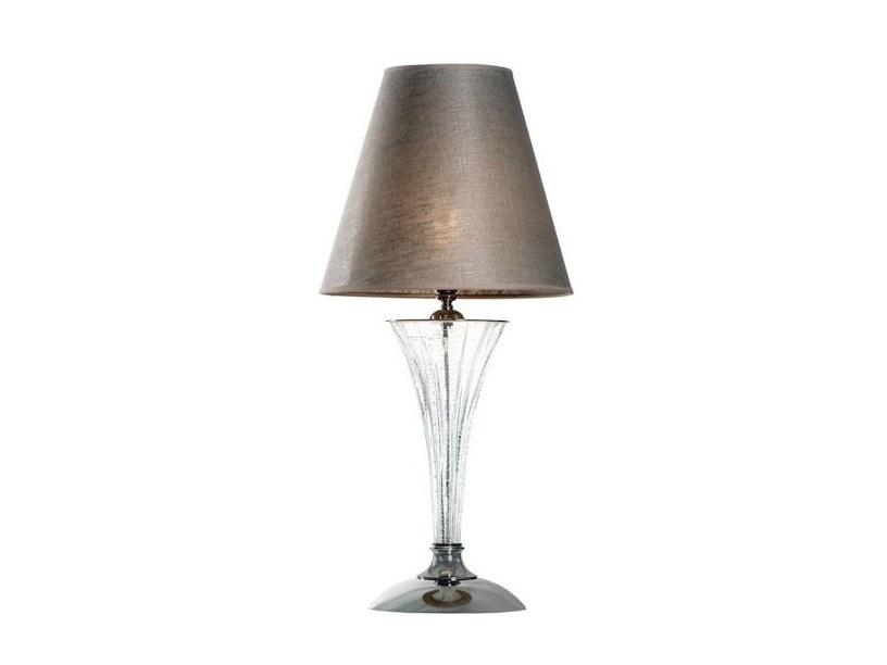 PRISCA 160/LG Polished nickel table lamp with glass