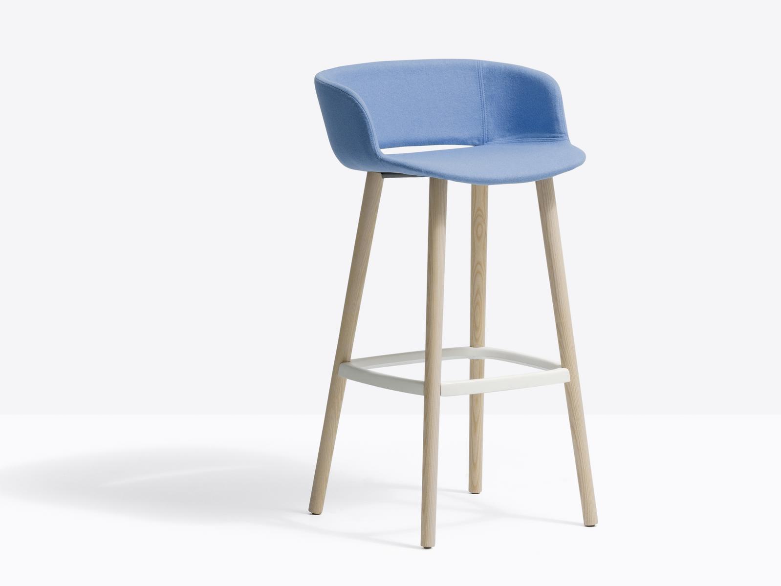 BABILA 2758/2 High upholstered fabric stool with back