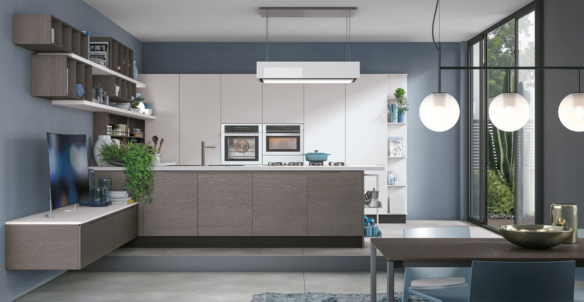 Kitchen with integrated handles Lube Cucine Luna