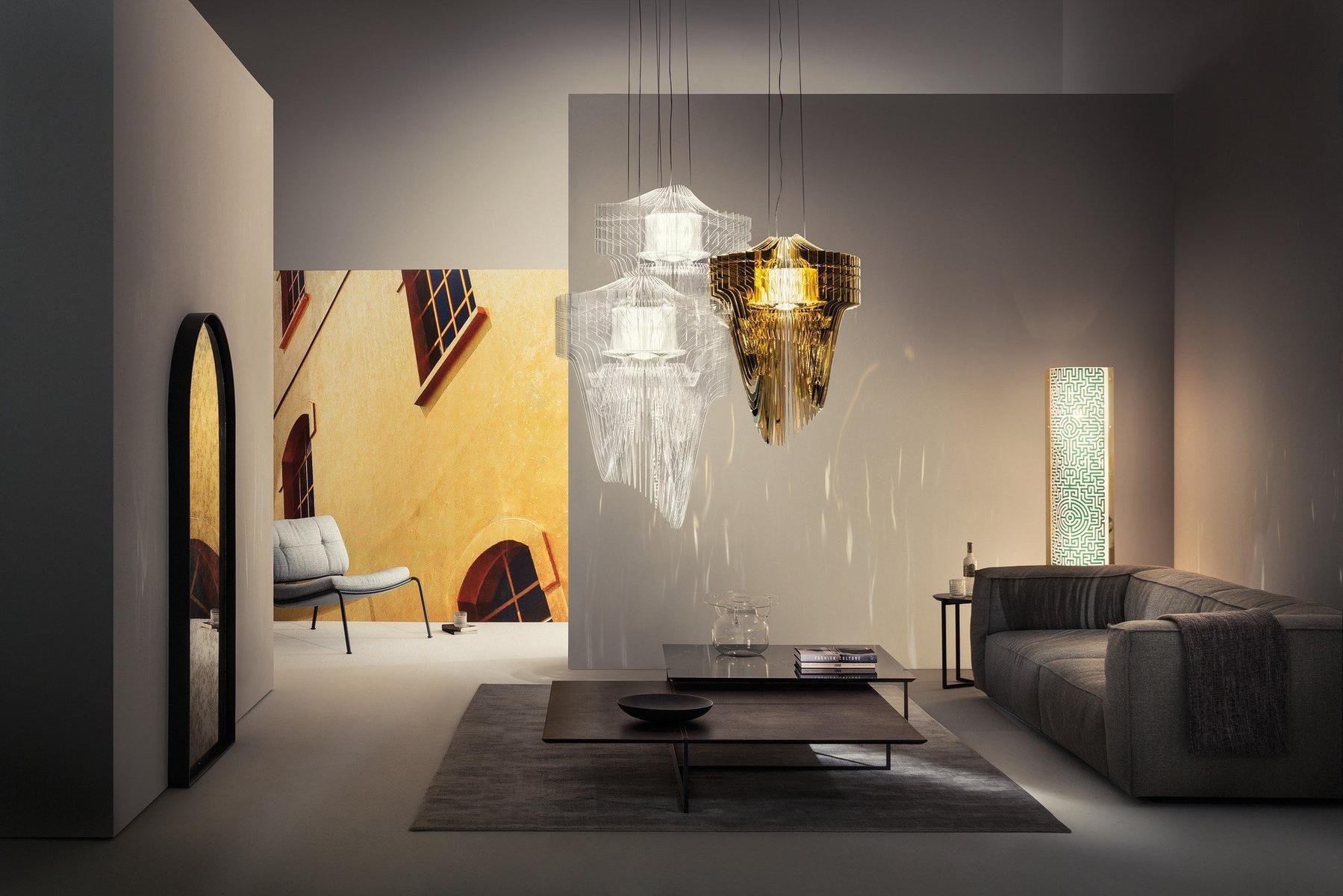 ARIA GOLD LED Lentiflex® and Cristalflex® pendant lamp