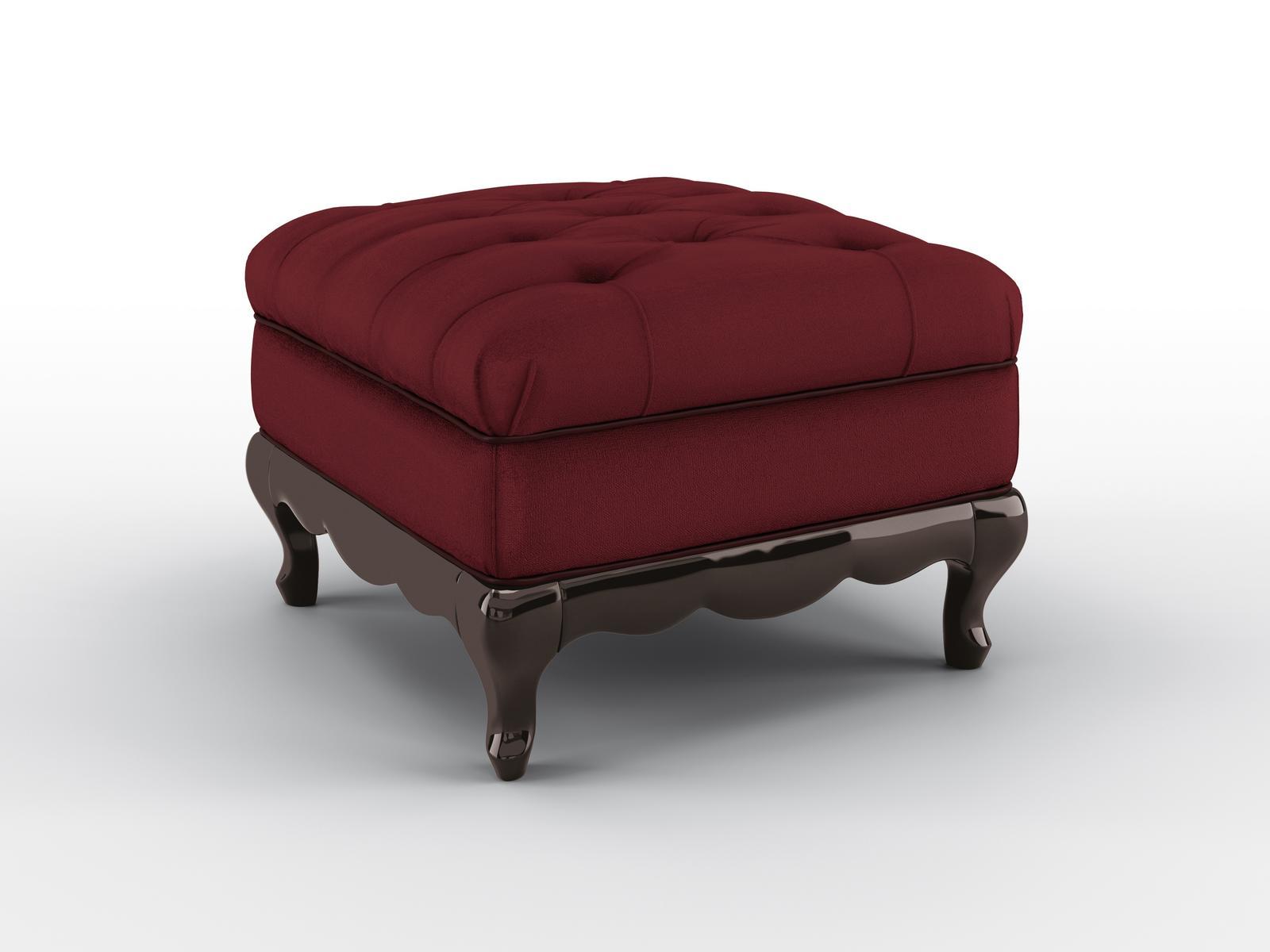 FLY Tufted square velvet pouf