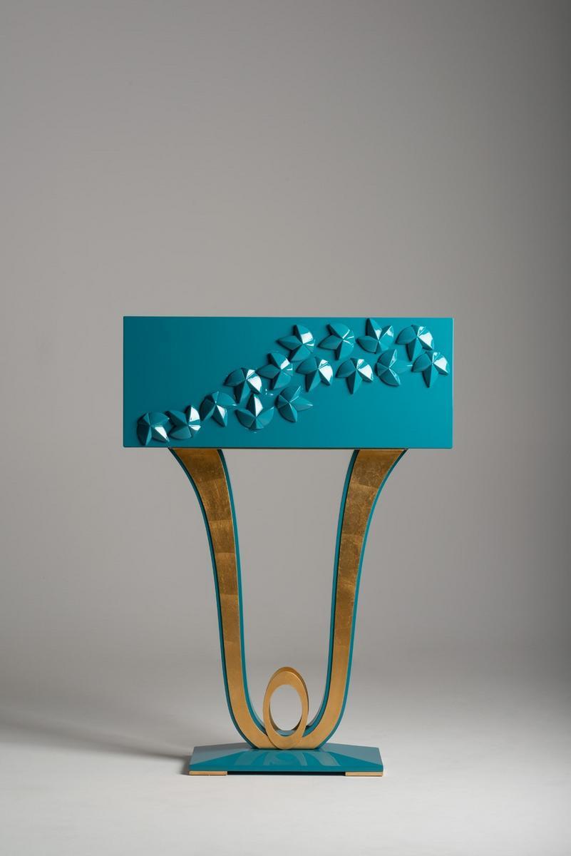 MIMOSA BABY Rectangular wood veneer console table