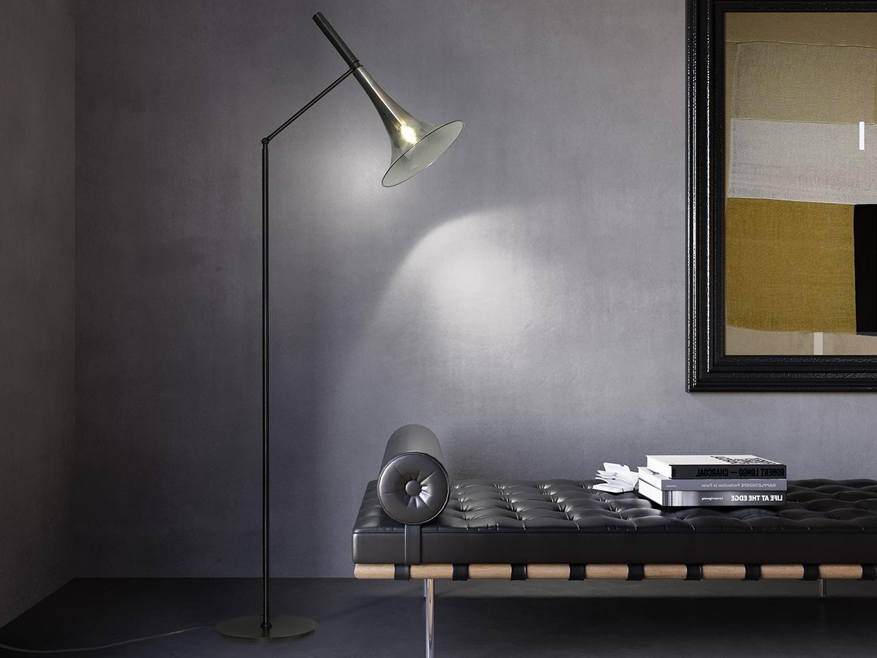 BAFFO 7026/P LED adjustable blown glass floor lamp