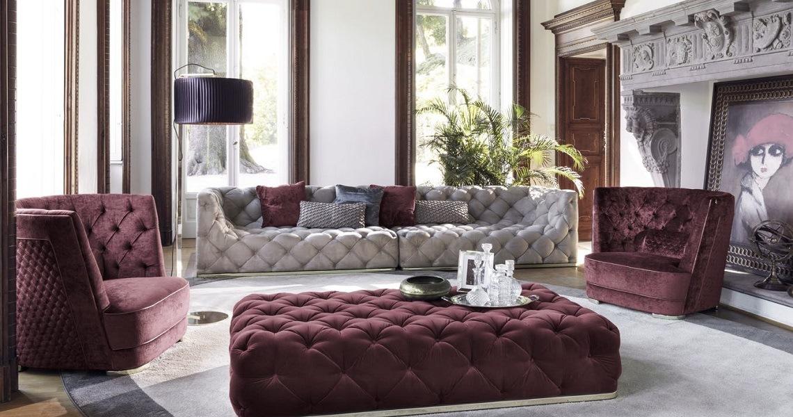 CARACCIOLO Corner nabuk sofa in a contemporary style