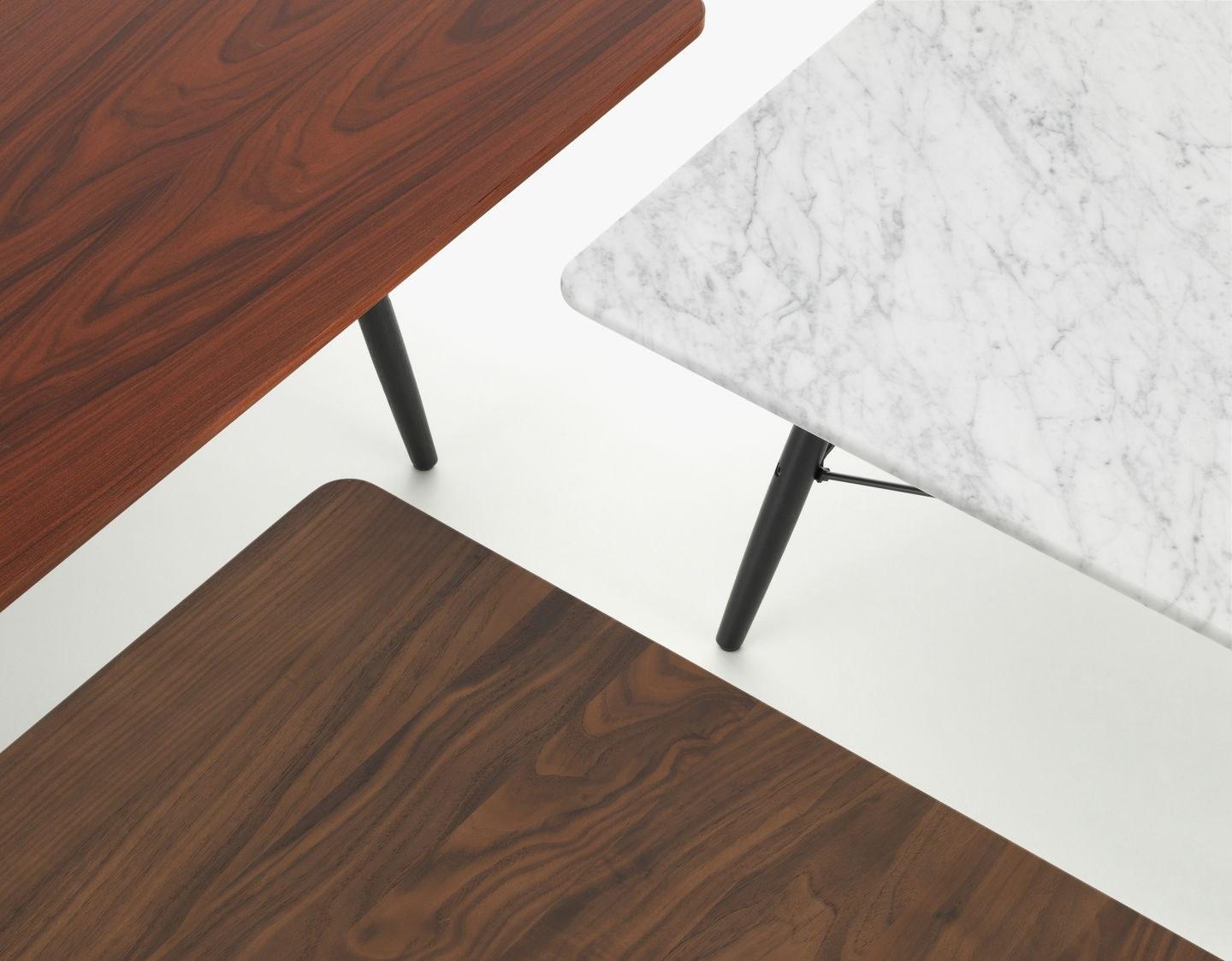 EAMES COFFEE TABLE Square coffee table with solid American walnut top