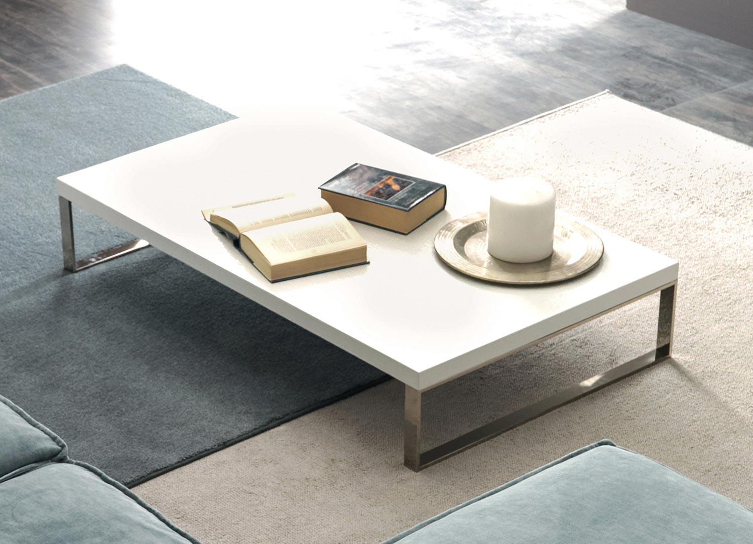 QUADRA Low rectangular wooden coffee table