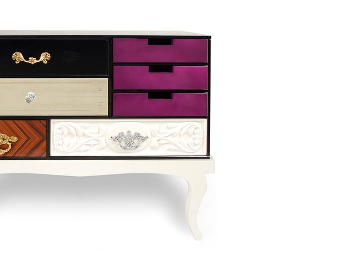 SOHO Rectangular rosewood bedside table with drawers