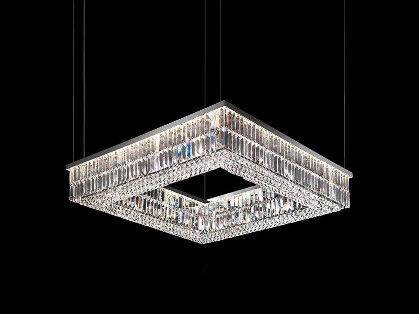 IMPERO & DECO VE 760 S SQ Incandescent metal pendant lamp with crystals IMPERO & DECO VE 760 S SQ Incandescent metal pendant lamp with crystals