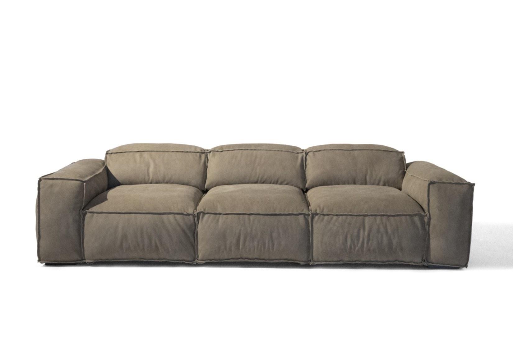 PLACIDO DAY-BED Sectional 3 seater leather sofa