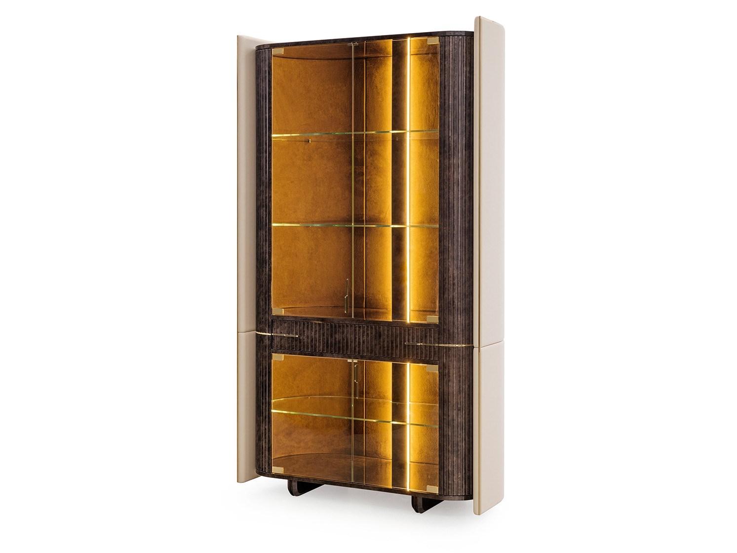 ECLIPSE Wooden display cabinet with integrated lighting