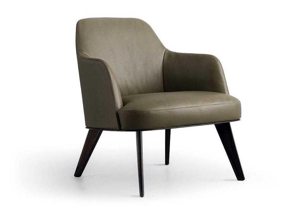 JANE Leather armchair with armrests