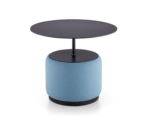 BLOOM H50 Round coffee table in steel and fabric