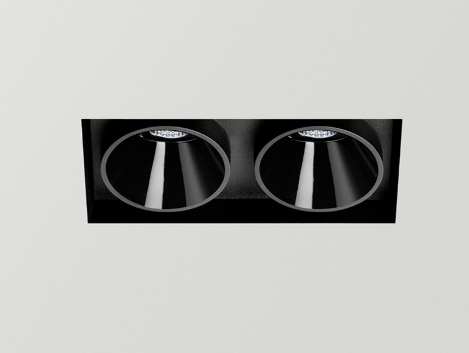 BLACK FOSTER TRIMLESS 2 LED recessed multiple aluminium spotlight