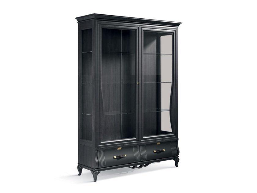 5701 Wood and glass display cabinet
