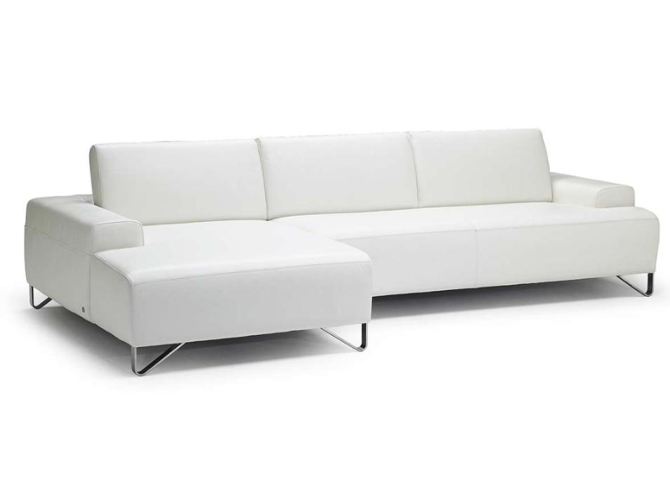 FLY Leather sofa with chaise longue