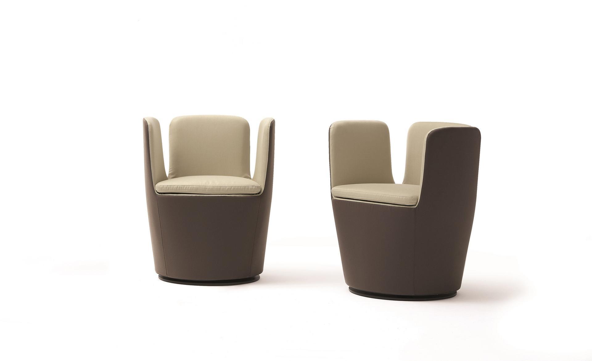MOJO Swivel upholstered fabric armchair with armrests