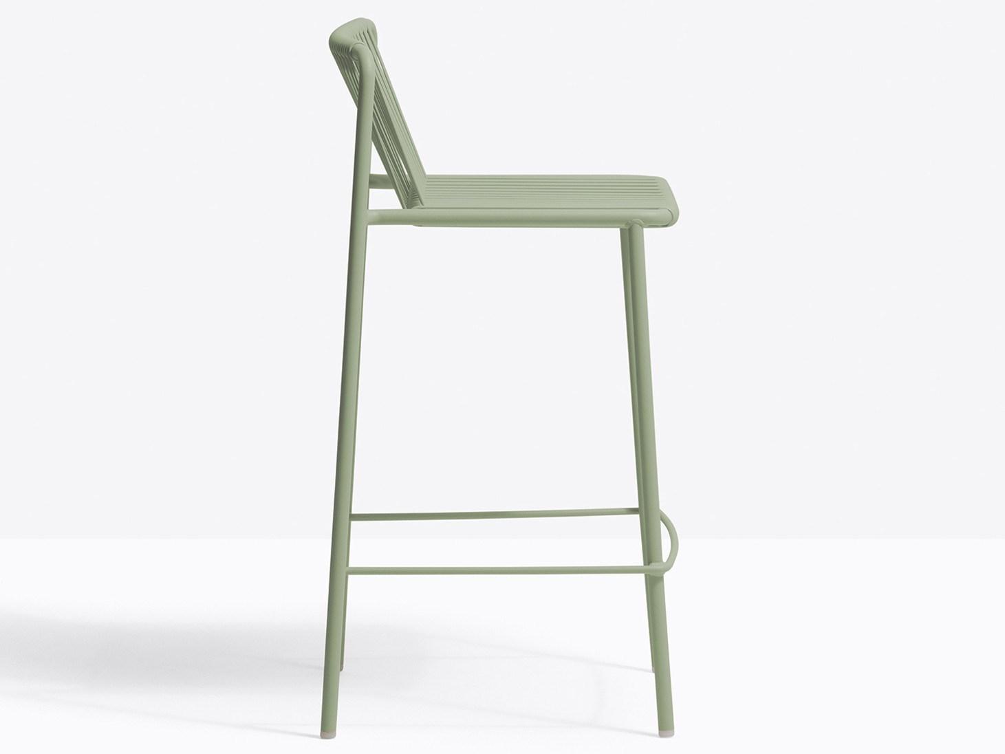 TRIBECA 3667 High powder coated steel stool with back