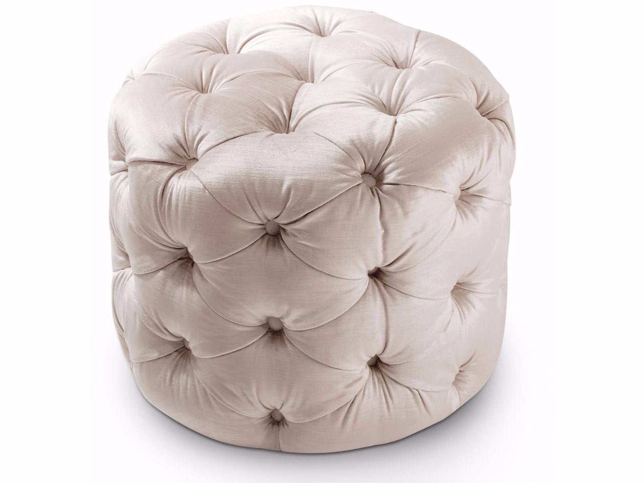 GEORGE Tufted round velvet pouf