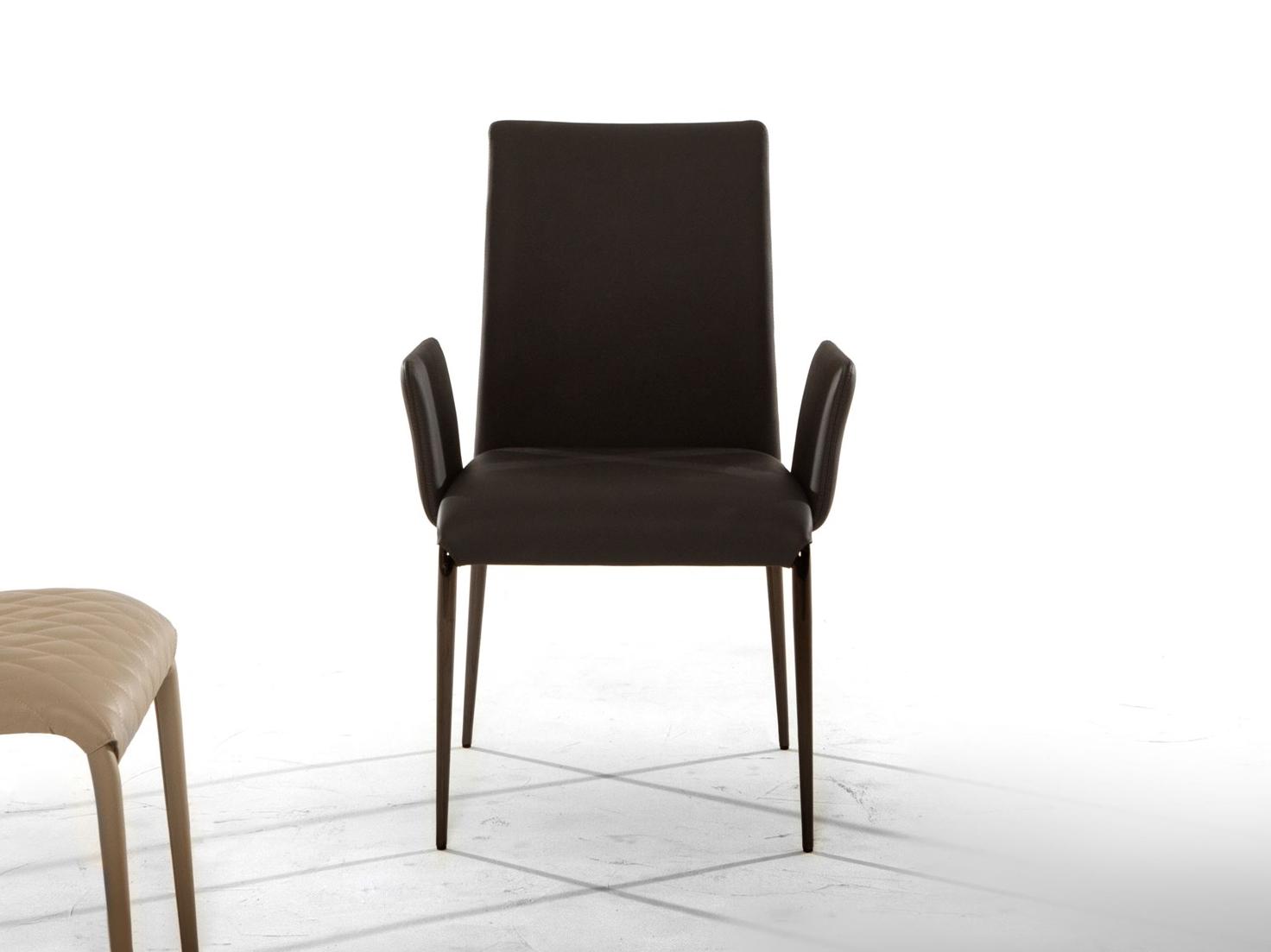 KOSMOS Upholstered leather chair with armrests