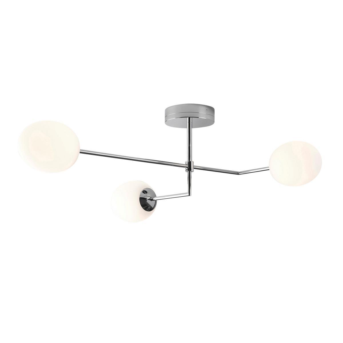 KIWI 3 LED ceiling lamp in metal and opal glass