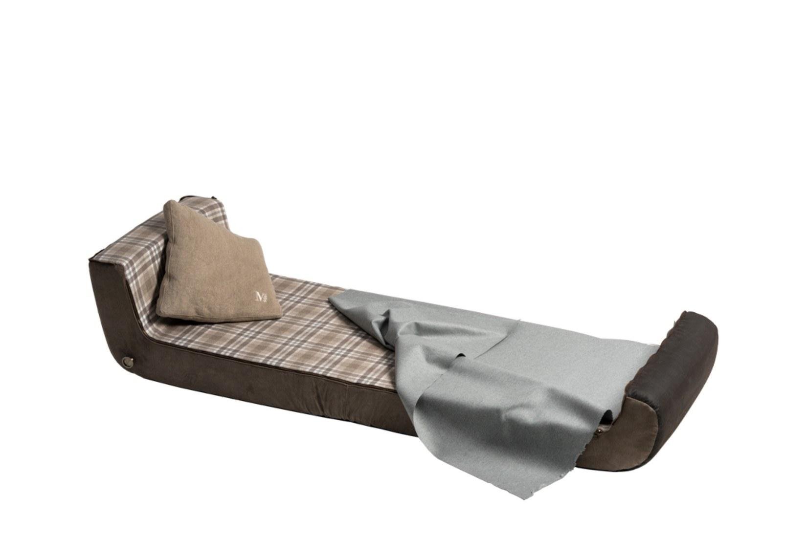 PAPPAGALLE Leather and fabric armchair bed