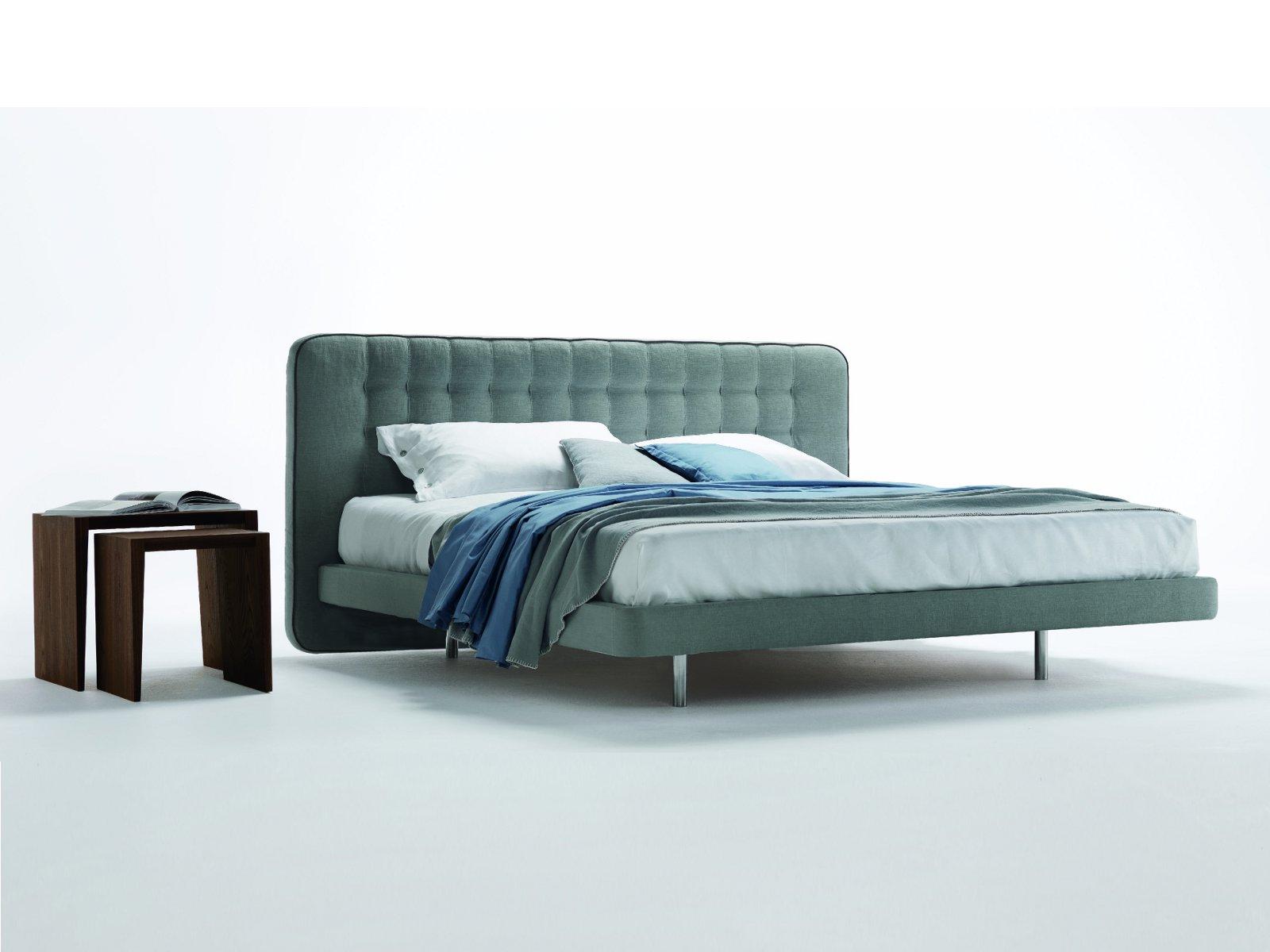 DEDALO UP Double bed with upholstered headboard