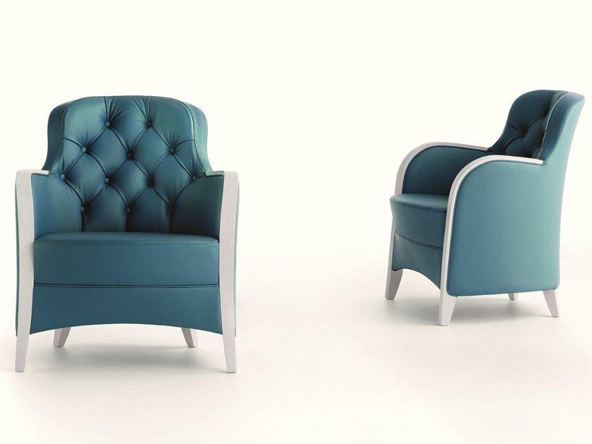 BETTE Tufted fabric armchair with armrests